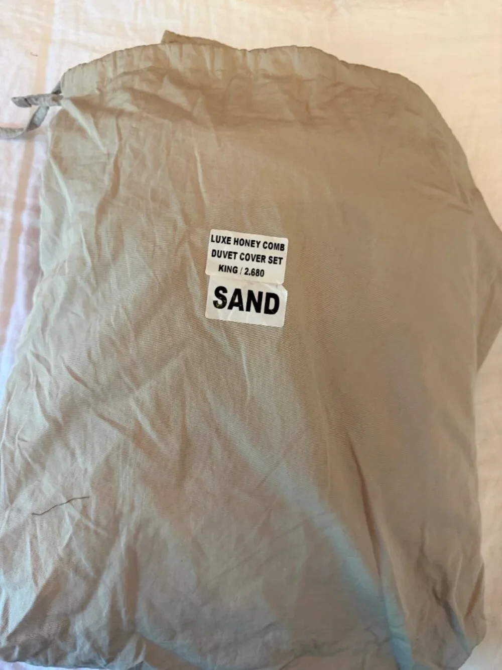 Quince Organic Luxe Honeycomb Duvet Cover Set with Shams King Sand